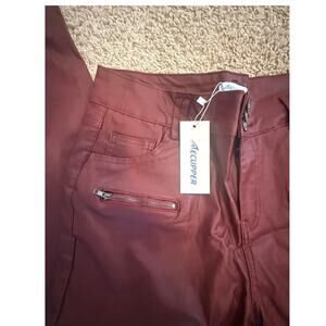 NWT Faux Leather Burgundy pants size 14/16